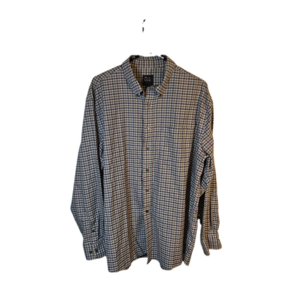 Jos. A. Bank Traveler's Collection Mens XL Shirt Plaid Check Pattern Button Down